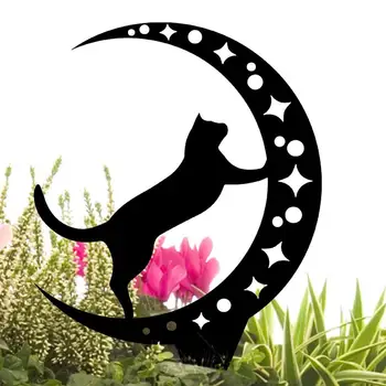 Kovové Mačky Okrasnej Záhrady, Socha Peg Vkladov Cat Siluetu Záhradné Dekorácie Dvore Ornament Na Domácej Strane Prednej Dvore