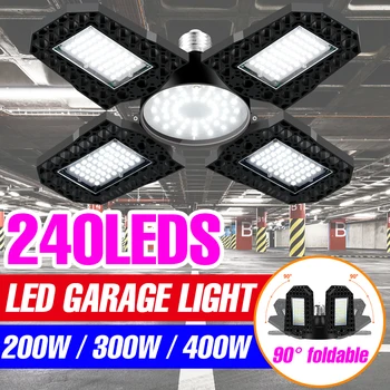 LED Garážové Svetlo E27 Pozornosti 220V Floodlight Skladacie LED Lampa Pre Priemyselné Osvetlenie Dielňa Sklad, Žiarovka 300W 200W 400W