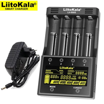 Liitokala lii-500S dotykový LCD nabíjačka batérií, nabíja 18650 26650 21700 18500 3,7 V lítiová batéria NiMH batérie