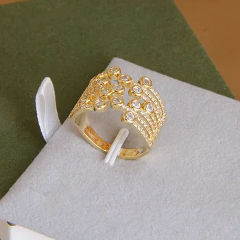 Luxusné Crystal Viacvrstvových Nastaviteľné Prstene pre Ženy Módnej Značky Šperky 2023 Nový Dizajn Krúžky Príslušenstvo