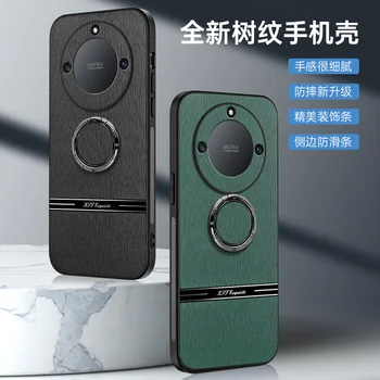 Luxusné Pôvodné Magnetické 360 Krúžok Stojan, Držiak do Vozidla Prípade Huawei Honor X40 X40i Shockproof Magnet Kryt Kožené puzdro