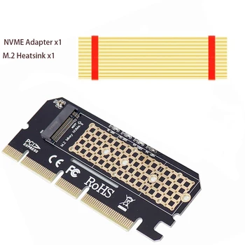 M2 NVME SSD PCI Express 4.0 Karty Adaptéra 64Gbps M-Key PCIe X4 M. 2 Adaptér pre Stolné PC, PCI-E so Čistej Medi Chladič