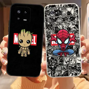Marvel Groot Spider-Man Telefón puzdro Pre Xiao 13 12 12S 11 11T 10 10 9 9SE 8 8SE Pro Ultra Lite Farby Tekuté Prípade Funda Shell
