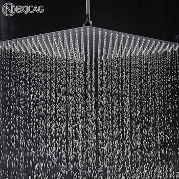 Matte Black Chrome Zrážok 20-palcový LED Sprcha Hlavu Ultratenké Sprchou, Kúpeľňa so sprchovým Kútom Batérie, Príslušenstvo Nehrdzavejúcej Ocele Klepnite