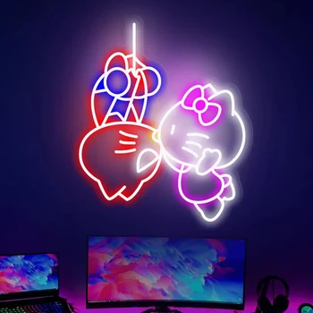 Mačka Anime Neónový Nápis Svetlo Vlastné Neónový Nápis Led Cartoon Tvar Izba Dekor Kawaii Style Neon Bar Deti Miestnosti Stenu Zavesiť Dekorácie