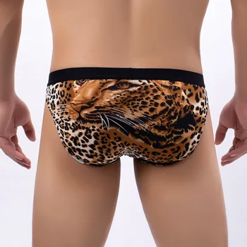 Mens Bielizeň Leopard Tlač Hada Tlače Sexy Low-rise Pánske Slipy