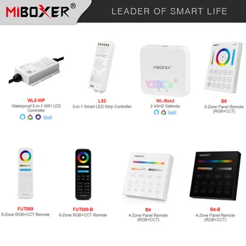 Miboxer 2.4 G RGB+SCS Dimmer Prepínač 8 Zóne vzdialenej 4 Zóny Dotykový Panel Nepremokavé 5-v-1 LED Pásy Svetla Radič 2.4 GHz Bránou