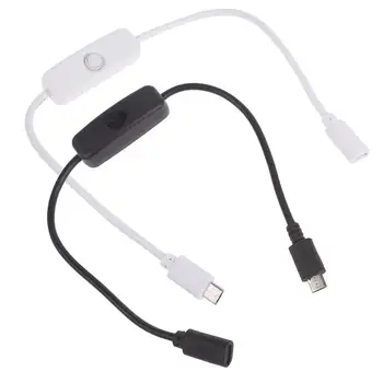Micro USB Kábel s 501 Tlačidlo Prepnúť Micro USB 5P Samec Samica Predlžovací Napájací Kábel pre Raspberry Pi Nízky Výkon Zariadenia