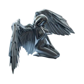 Miniatúry Strieborný Anjel Krídla Živice Remesiel Ploche Ozdoby Záhradné Ozdoby Domova Anjel Cabochon Bytové Doplnky