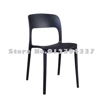 Moderný jednoduchý plastový jedálenské stoličky domácnosti pribrala stoličky čalúnené dizajn reštaurácia späť stoličky stretnutie personálu sedadla