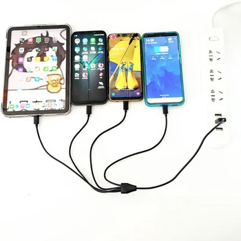 Multi 4 V 1, USB, C Dlhý Nabíjací Kábel Nabíjací Kábel Viacero Portov Nabíjací Kábel Typu C Konektor Pre mobilné telefóny