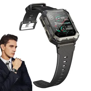 Muži Smart Hodinky Vojenské Zdravé Monitor Odpovedať/Uskutočnenie Hovoru 1.83 Palcov HD Displej, Vodotesné IP68 Športové Smartwatches