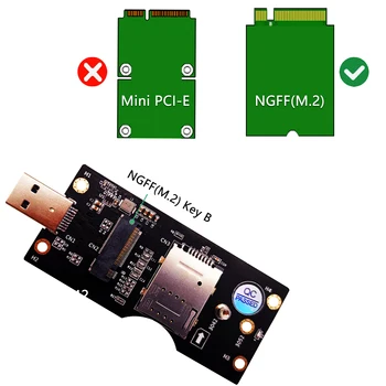 NGFF(M. 2) Tlačidlo B Kartu USB 3.0 Adapter s SIM 8pin Karta, Slot pre 3G/4G/5G Modul Podpora SIM 8pin Karty Konektor