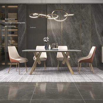 Nordic Light Luxusné Bridlicové písacie Stoly, Moderný Malý Byt Jedálenský Stôl Dizajnér High-end taliansky Jedálenský Stôl a Stoličky Nastaviť