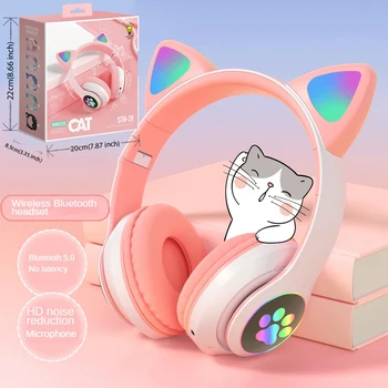 Nová Mačka Ucho Headworn Bezdrôtové Bluetooth Slúchadlá Roztomilý Kreslený Zvierat Slúchadlá Hry, Hudba Redukcia Šumu Slúchadlá Stereo Zvuk