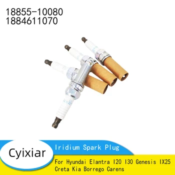 Nové Originálne 4PCS Irídium Spark Plug 18855-10080 Na Hyundai Elantra I20 I30 Genesis IX25 Creta Kia Borrego Carens 1884611070