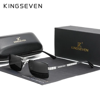 Nové Prišiel KINGSEVEN Polarizované slnečné Okuliare Nehrdzavejúcej Ocele Vintage Rám Značky Obdĺžnik Dizajn Jazdy Rybárske Slnečné okuliare N760