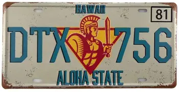 Nové Retro Vintage špz Havaj DTX 756 Aloha Štátu Tin Prihláste sa pre Domova Stenu Doska 6x12 palcový Auto Vozidla