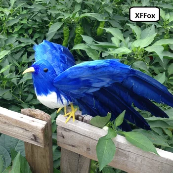 nové simulácie krídla vták model pena&kožušín, modrý vták hračka darček asi 22 cm xf0538