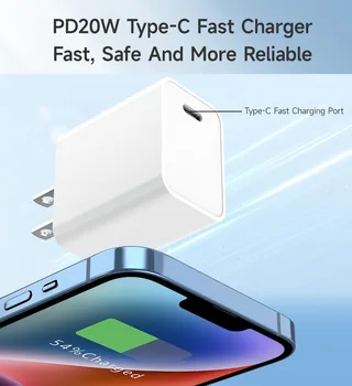 PD20W Rýchlo Nabíjačka, USB Typ-C Nabíjačku Mobilného Telefónu Sieťovej Nabíjačky Blok s NAMI Plug Inteligentne Upravuje Rýchlosť Nabíjania