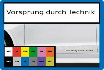 Pre 2ks/Pár Vorsprung durch Technik Vinylové nálepky odtlačkový Lepidlo pre AUDI - 295 x 20 mm