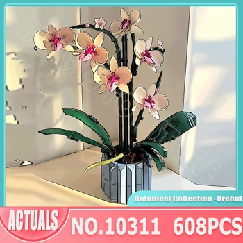 Priateľka Darčeky MOC Botanické Zbierky Orchideí, Model Fit 10311 Romantické Kvetinové Kytice Stavebný kameň Tehla Vianočné Hračky