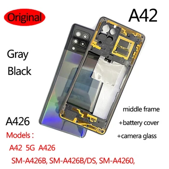 Pôvodné A42 Pre Samsung Galaxy A42 5G A426 Batérie Prípade Veko Bývanie Šasi Stredný Rám Zadný Kryt Objektívu Fotoaparátu na Opravu Dielov