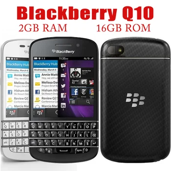 Pôvodné Odomknutý BlackBerry Q10 (-1-3-5) Mobilný Telefón 2GB RAM, 16GB ROM 8MP Mobilný Fotoaparát, QWERTY Klávesnica Smartphone Bar Bluetooth