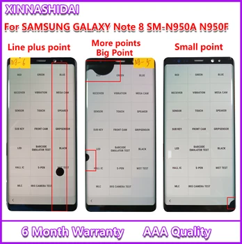 Pôvodný Pre Samsung Galaxy NOTE 8 LCD N950 N950U N950F Displej Dotykovej Obrazovky Montáž S Čiernymi Bodkami Line