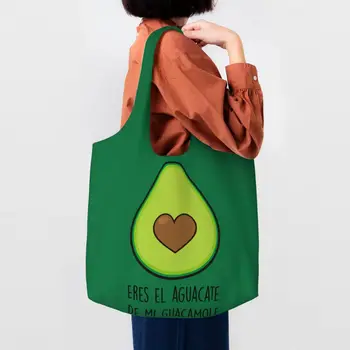 Roztomilý Avokádo Citácie Nakupovanie Tote Bag Recyklácie Ovocie Vegánska Plátno S Potravinami Shopper Tašky Cez Rameno, Fotografie, Kabelky