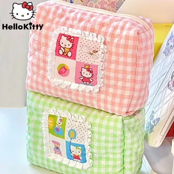 Sanrio Hello Kitty Make-Up Tašky Cartoon Nové Estetické Spojka Taška Japončina Kórejčina Štýl Roztomilý Odkladacie Puzdro Módne Kabelky
