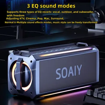 SOAIY 70W Vysoký Výkon Karaoke Bluetooth Reproduktory Stereo Surround Subwoofer, Prenosné Domáce Kino Zvuk s Mikrofónom Boombox