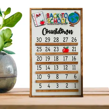 Späť Na Školský Kalendár Nástenke Drevené Časovač, Kalendár Pevné, Hladké Non Krakovania Späť Do Školy Ornament Pre Deti