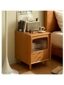 Starwood Nuo úzke nočný stolík malý 28 cm Japonský štýl čerešňového dreva nábytok moderný minimalistický masívneho dreva posteli skladovanie