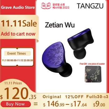 TANGZU Zetian Wu Hifi Planárne V Uchu 14.5 mm Monitory, Slúchadlá 3.5/4.4 mm Vyvážené zátkové chrániče sluchu S vymeniteľnými kábel 2pin 0.78 mm