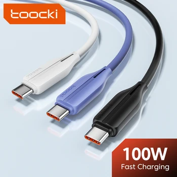 Toocki 6A USB Typu C Kábel Pre Huawei Honor 100W Rýchle Nabíjanie Nabíjačky USB C Dátový Kábel Kábel Pre Xiao USB C Super Charge 1M 2M