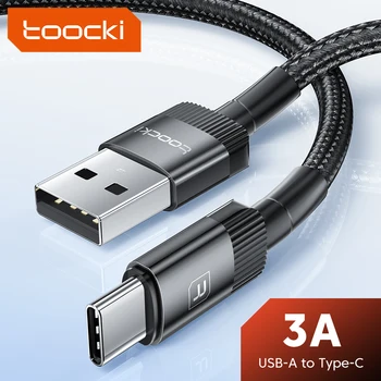 Toocki USB Typu C Kábel 3A Rýchle Nabíjanie Nabíjačky Typ C Dátový Kábel pre Xiao Samsung S21 S10 Realme Mobilného Telefónu, USB, C Kábel