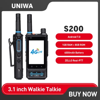 UNIWA Inrico S200 Zello Telefón 4G LTE Android 7.0 Walkie Talkie 1GB+8 GB mobilné Telefóny 3.1 Palcový Smartphone s Real-PTT 4000mAh NFC