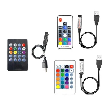 USB LED Pásy Radič S IR Diaľkové 4Pin ovládač Pre RGB Podsvietenie Pásy 5050 3528 0.5/1m Pružný Popruh Bezdrôtový Stmievač