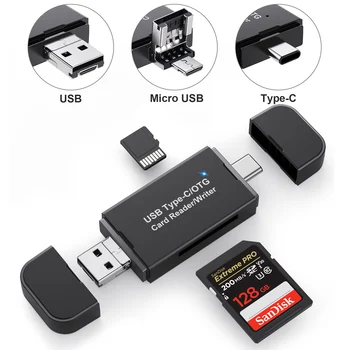 USB3.0 Čítačka Kariet usb napájací adaptér na SD, MicroSD TF pre PC Smart Pamäť Cardreader SD Kariet Mikro adaptér pre Notebook Príslušenstvo