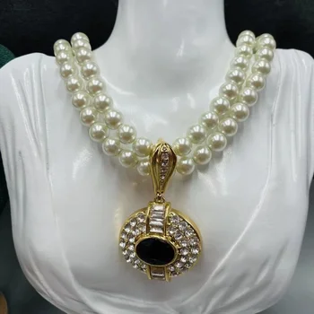 Vintage Faux Perly Zirkón Kameň Náhrdelník Pre Ženy Šperky Nepremokavé Dráhy Strany Trendy Boho INY