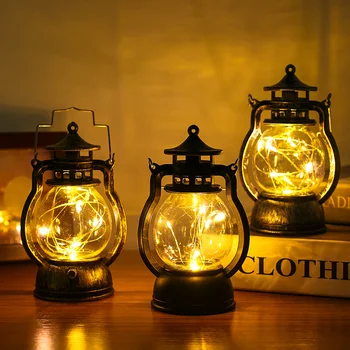Vintage Prenosné Olej Lampa Vianočné LED Nočné Osvetlenie, Batérie Powered Vnútorné Vonkajšie Závesné Svietidlá Slávnostné Párty Dekorácie