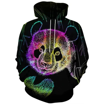 Vtipné Panda Grafickým Kapucňou Mužov Oblečenie 3D Kawaii Zvierat Lev, Tiger Vytlačené Nové v Hoodies Ženy Harajuku Módne y2k Pulóver
