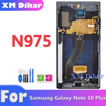Vysoko Kvalitný Lcd displej Pre Samsung Galaxy NOTE 10 PLUS N975 Displej Dotykový Displej Digitalizátorom. Montáž Náhradných S Rámom