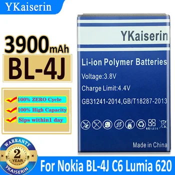 YKaiserin 3900mAh BL-4J BL4J Batérie Pre Nokia C6 C6-00 Lumia 620 Batérie Batterij + Trať Č.