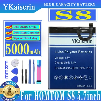 YKaiserin Batérie Telefónu pre HOMTOM S8 5.7 Palcový MTK6750 5000mAh Batérie Mobilné Príslušenstvo Batéria Pre HOMTOM S 8