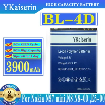 YKaiserin BL-4D BL4D 3900mAh Nabíjateľnú Batériu Telefónu Nokia Mini E7 E7-00 N5 N8, N8-00 E5 E5 E6-00 702T T7-00 803 N80