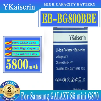 YKaiserin EB-BG800BBE 5800mAh Batérie Pre Samsung GALAXY S5 mini S5mini G870 G870W G870A SM-G800F SM-G800H EB BG800BBE batérie