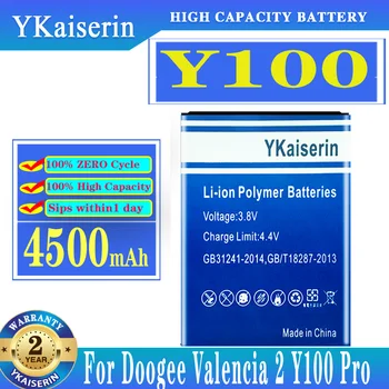 YKaiserin Y 100 4500mAh Náhradné Batérie Pre Doogee Valencia 2 Valencia2 Y100 Pro Y100Pro Nové Batérie + Sledovacie Číslo
