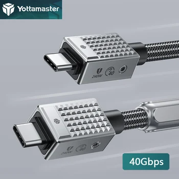 Yottamaster PD 240W Kábel USB Typu C Splitter 40Gbps vysokorýchlostné Nabíjanie Line 4K 8K@60Hz Video 5A Zliatiny Zinku Pletená Údaje Drôt